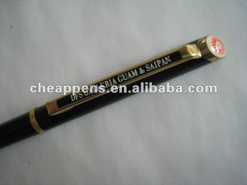 click metal aluminum ball pen with six rings,metallic barrel, cheap price