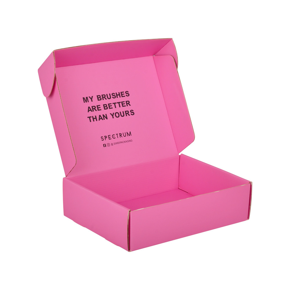 Pink Corrugated Paper Mailer Box Packaging Clothing E-Commerce Shipping