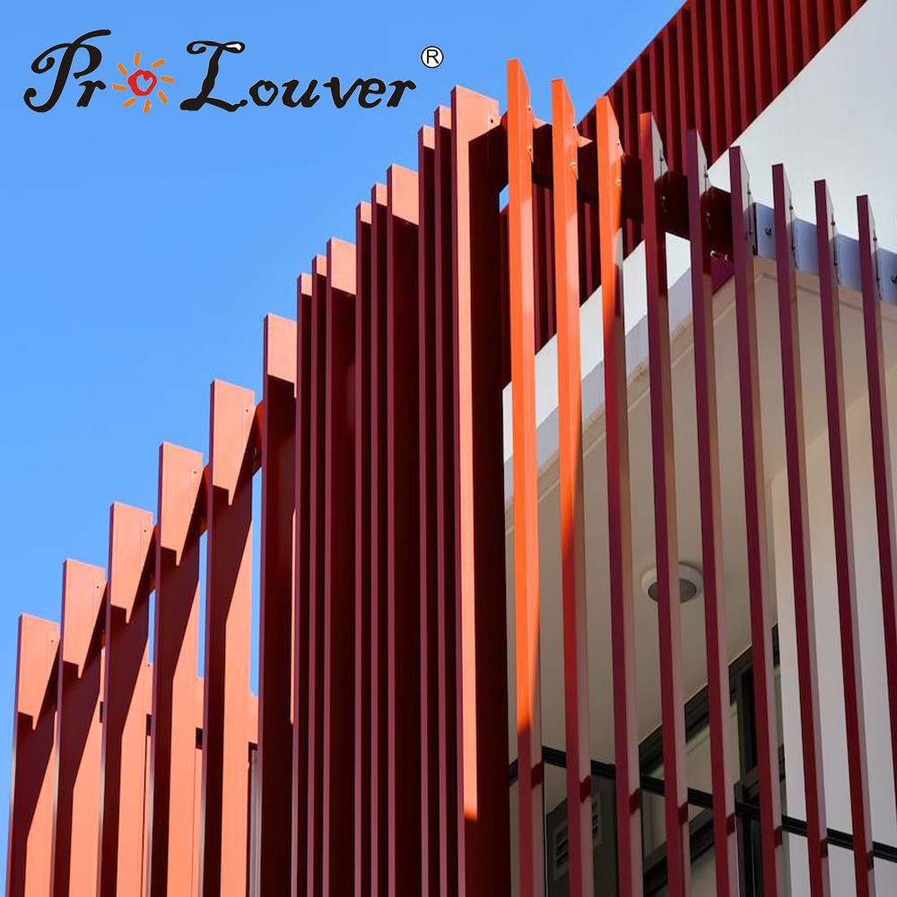 Aluminum Box Louver for Architectural Exterior Facades, Decoration Louver