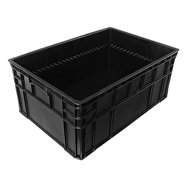 Black Conductive Glossy Lamination ESD Packing Box For Electronics