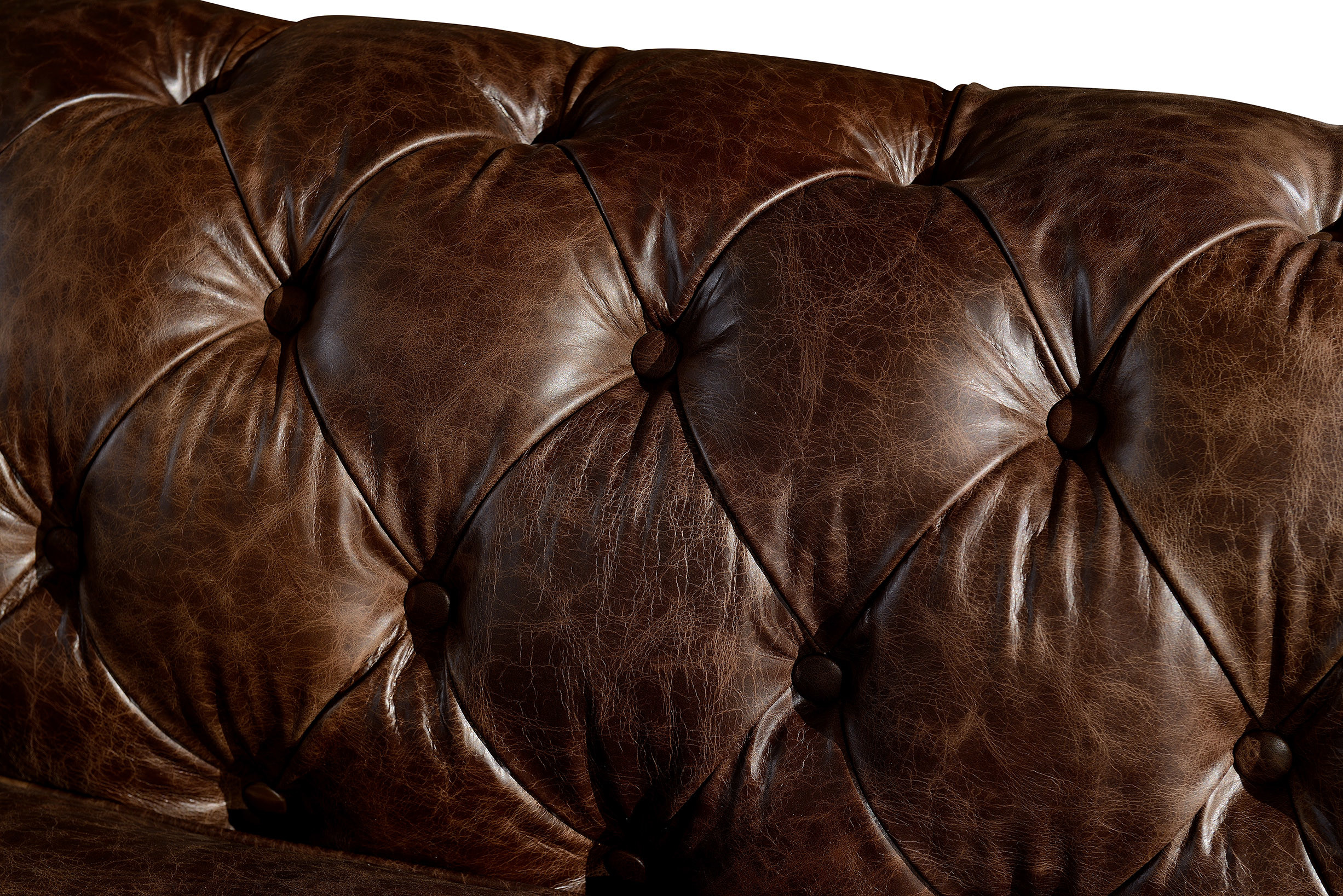 Vintage Dark Brown 2 Seater Leather Sofa Chesterfield Love Seat Solid Wood Frame