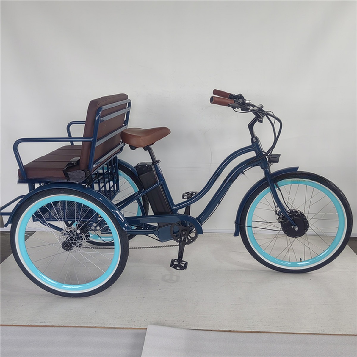 750W 48V 4.0" Fat Tire 3 Wheels E Trike Electric Cargo Bike Alloy Rim 6 Speed USA Hot