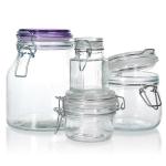 Clear Short Type 100ml 150ml 200ml Glass Pickle Butter Jar with Metal Buckle