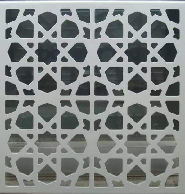 Aluminum Metal Mashrabiya , Architectural Screen , Intricate Geometric Islamic Patterns