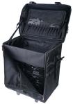 Stackable Adjustable Makeup Soft Trolley Case , Makeup Beauty Trolley Black