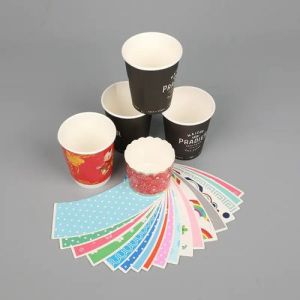 China Biodegradable Disposable Raw Material PLA Coated Paper Cup Fans For Various Beverages wholesale
