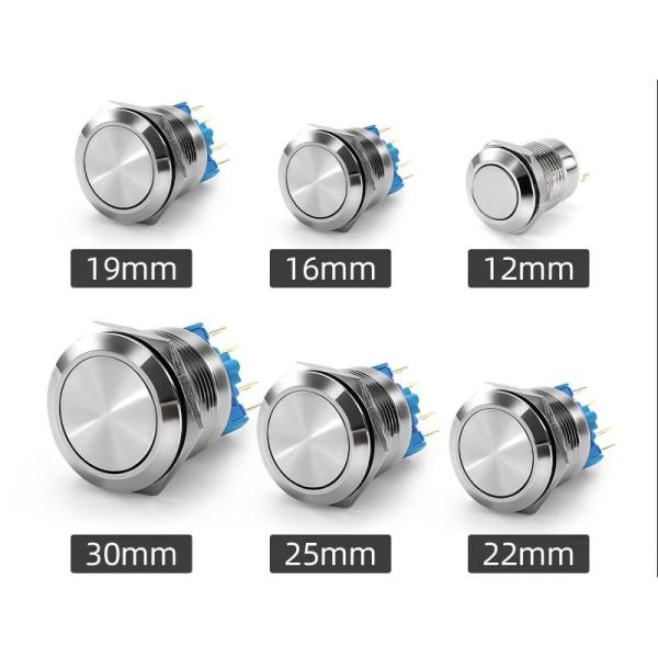 bonens 19mm Stainless Steel Momentary Self-reset 1NO Waterproof Metal Push