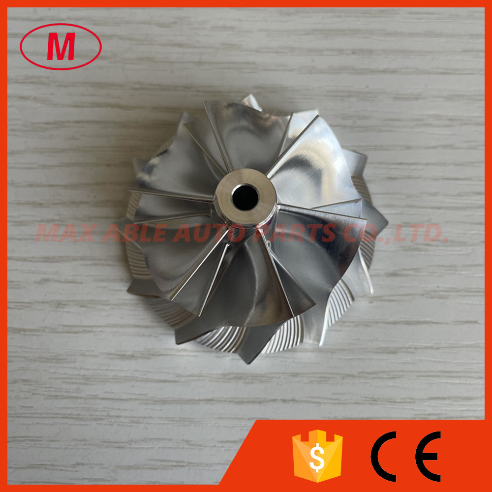 K04 reverse 45.09/56.08mm 6+6 blades 5306-123-2216 aluminum 2618/milling/ billet compressor wheel for K0422881 5304-970-0303/0304/0080/0081 TT30 Madza