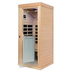 China SPA One Person Sauna Room Solid Wood Mini Sauna Room Infrared wholesale