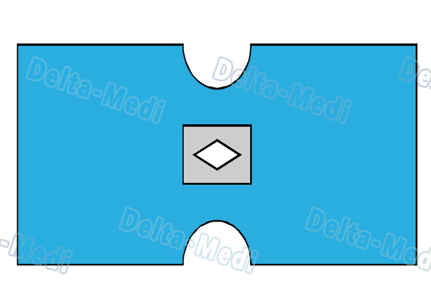 Disposable Sterile Gynaecology / Cystoscopy Drape With Diamond Circular Aperture Plain