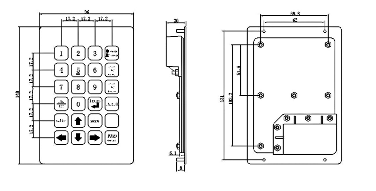 IP65 Vandal Proof Metal Numeric Keypad For Self Service Equipment
