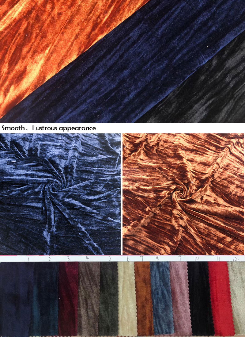 OEM Luxury Crepe Flock Polyester Plush Velvet Velour Fabric 58 inch width