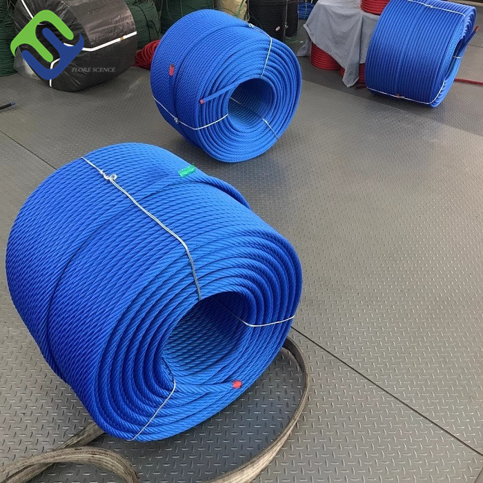 Grey Color 16mm Stainless Steel Wire Core Polyester Rope With Customized Color