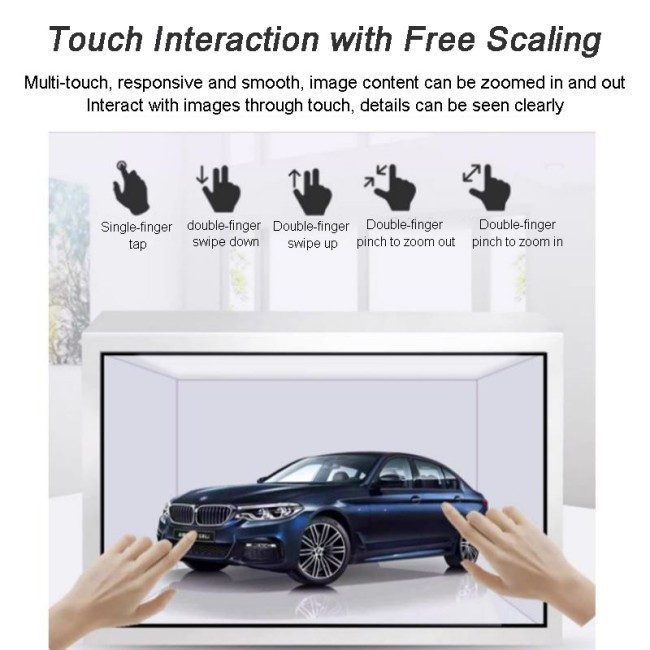 4K Ultra HD Resolution 55-inch Transparent LCD Display Cabinet for Touch Interactive Experience