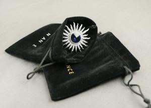 China Black Drawstring Velvet Gift Bag For Jewelry Package Environmental Friendly wholesale