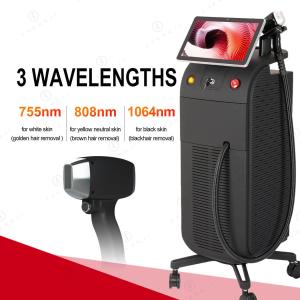 China Electric Diode Laser Hair Removal Machine , Commercial Laser Hair Removal Equipment 3 Waves on sale
