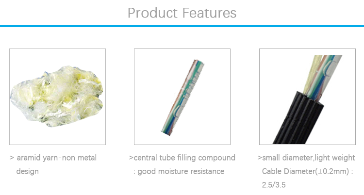 Micro G652D Fiber Optic Cable 2 Core Single Mode 3mm Diameter