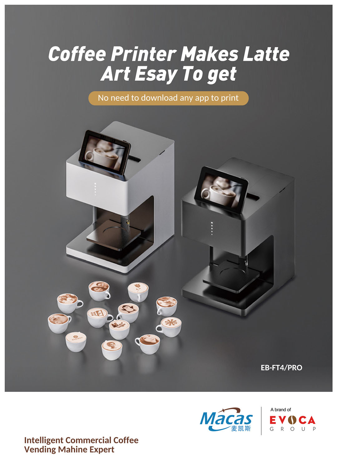 MACAS Single Color Cake Coffee Art Printing Machine 15W