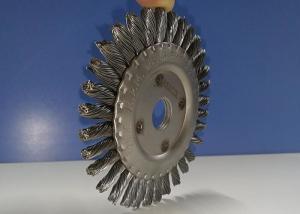 China Durable Knotted Wire Wheel Brush High Impact Cleaning Action With 16mm Hole wholesale