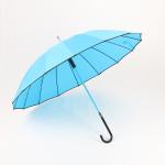 Light Blue Ladies Walking Stick Umbrella , Fashion Compact Windproof Umbrella