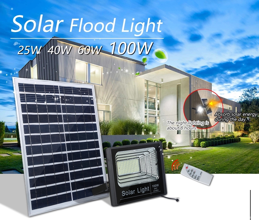 Dustproof Solar Powered LED Flood Light 100W 200W For Outdoor Yard Garden