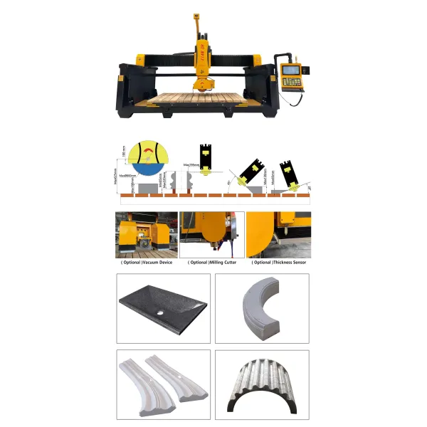 5-Axis Bridge Saw Cutting Machine Granite and Marble Cutting Machine