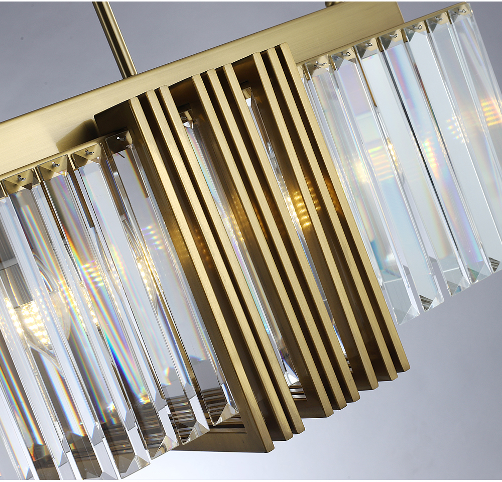 Rectangle Led Crystal Chandelier Dining Room Creative Design dining table light(WH-CY-199)