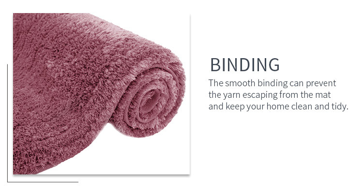 BSCI Polyeseter Shaggy Tufted Bath Rug Pink Color Rectangular Shaped