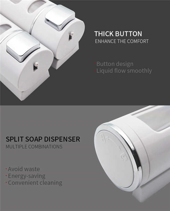 Hand Press Wall Mounted Liquid Soap Dispenser 400ML Volume With Visible Window
