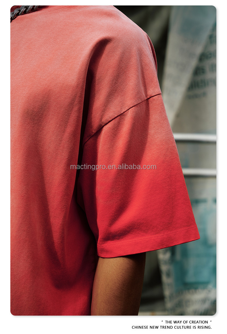 250 Gsm Oversized Streetwear Vintage Sun Faded Acid Wash T Shirt Oversized Men'S