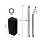 23cm Colorful Silicone Kitchen Product Foldable Stainless Steel Straw