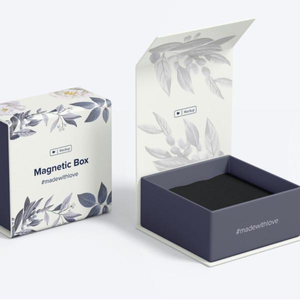 Two Sided Magnetic Gift Box Hot Stamping Custom Jewelry Perfume Flip Top Gift Box