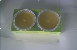 China 2PK Yellow Citronella tinfoil bowl scented candle with the printed box shrinked wholesale