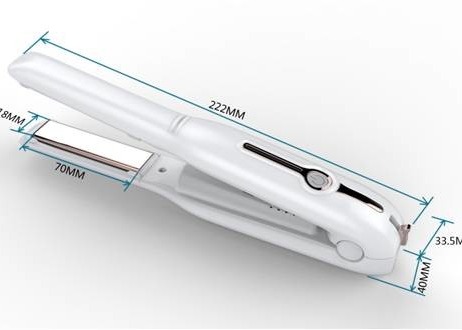 PET Housing 4000mA Battery 3 Hours Rechargeable Hair Straightener