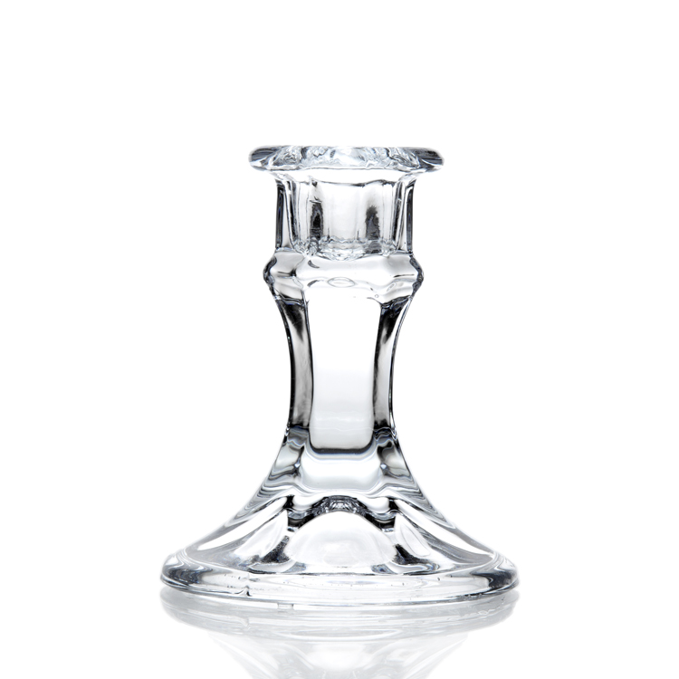 Hot sales customized clear crystal glass candelabra candlestick holder