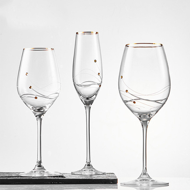 Professional Customized Popular Clear Crystal Champagne Flute Glass Gift