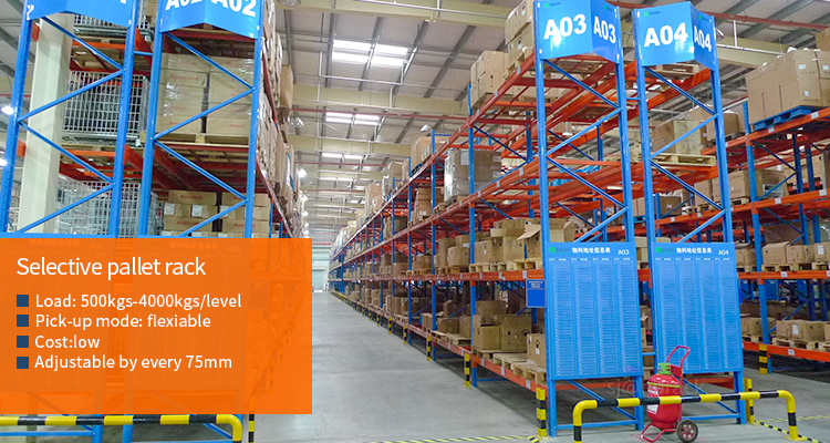 Warehouse Equipment Selective Pallet Racking System with Width Range of 1000-3900mm