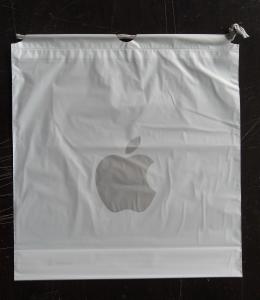 China Custom Apple Iphone Classic Drawstring Plastic Bags with PP Rope wholesale