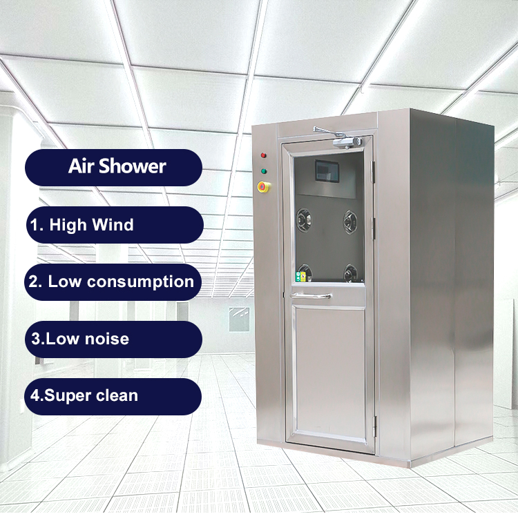 Intelligent Air Shower Room 1500W Clean Room Air Shower Customized For Lab