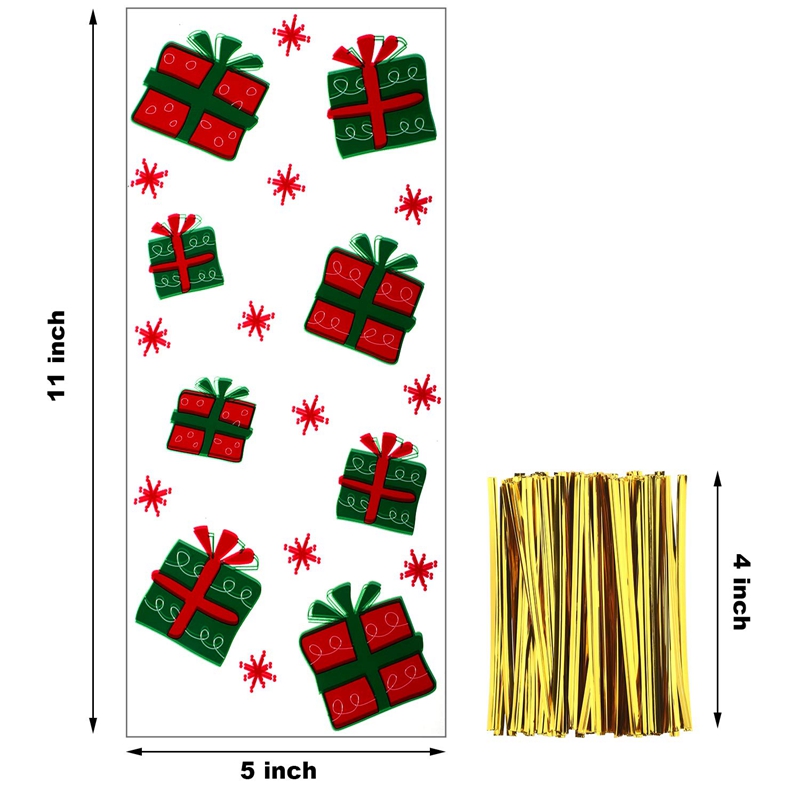 Non Toxic Holiday Treat Bags / OPP Plastic Bags For Candy Packing