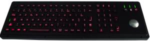 China Black Stainless Steel Metal Industrial Keyboard With Trackball Backlight wholesale