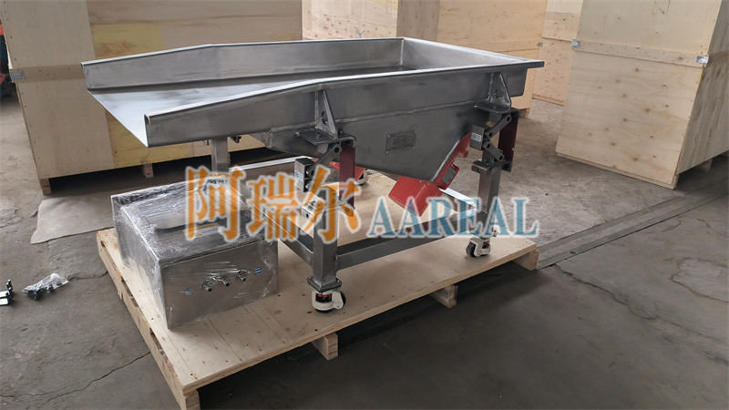 Small Size Mobile Variable Frequency Food Grade Stainless Steel Vibratory Feeder With ROSTA New Shaker Conveyor Suspension For Frozen Rice