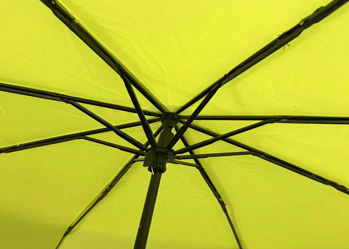 Yellow Ladies Self Folding Umbrella , Fold Away Umbrella Manual Open Close
