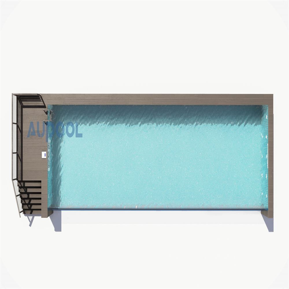 Modular Prefab Luxury Swimming Pool with Acrylic Panel Window and Mosaic Pattern Panels