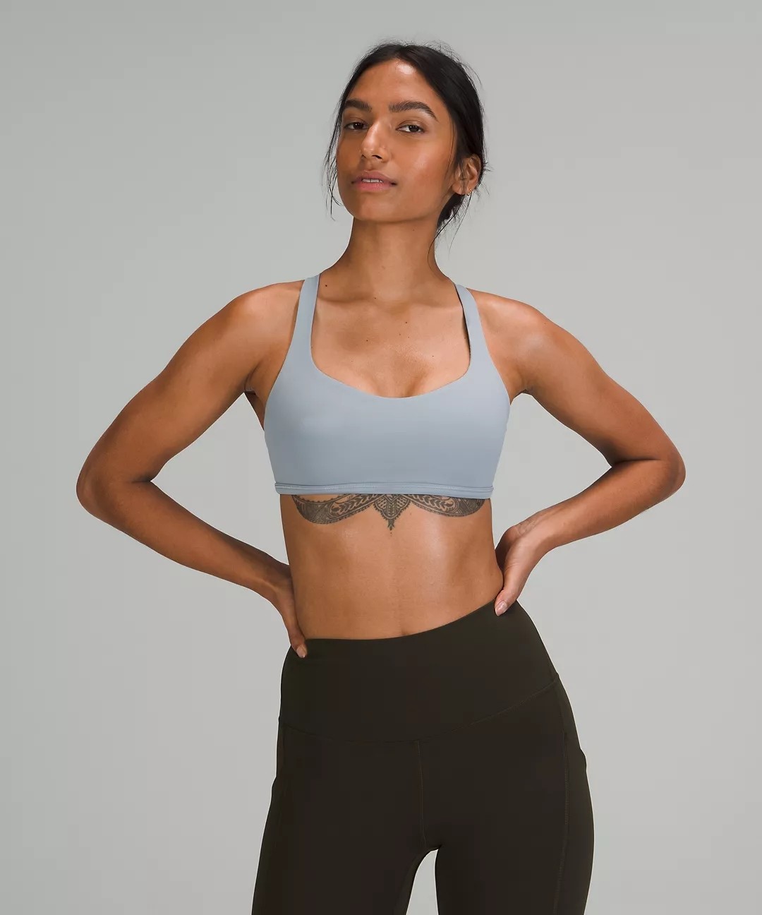 Workout High Impact Sports Bra With Adjustable Straps Cross Back