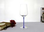 OEM Lead Free Crystal Wine Glasses , Slender colored Stem 20 Ounce Wine Glass
