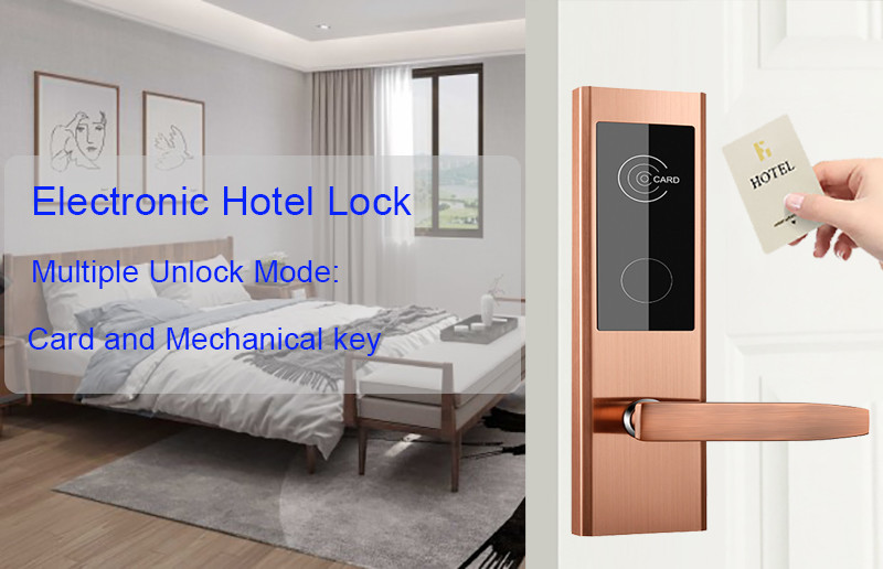 2 Years Warranty Black Color Hotel Smart Door Locks with Management Software System