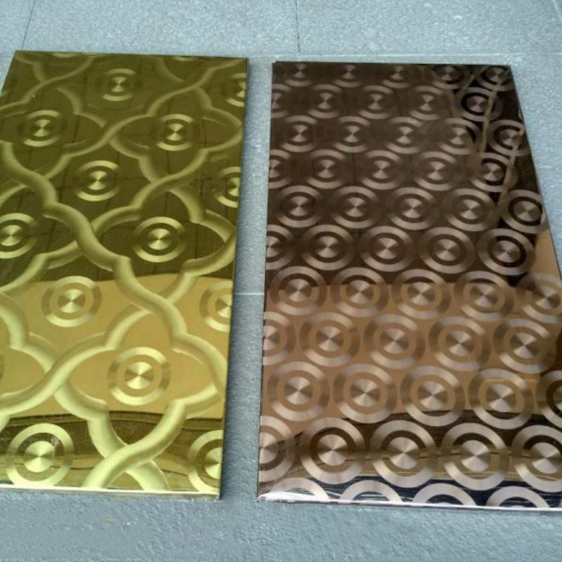 201 304 316 Stainless Steel Etched Sheet Mirror Gold Decorative Elevator Door Panel