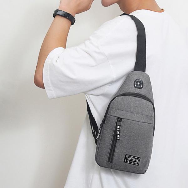 Men Anti Theft Chest Bag Short Trip Messengers Bags USB Charging Crossbody