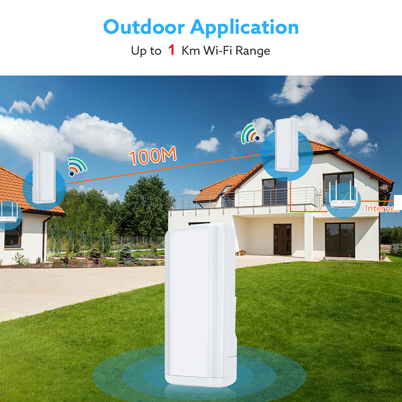 300Mbps Wifi Bridge Point To Point 2.4g PoE 1km Long Range